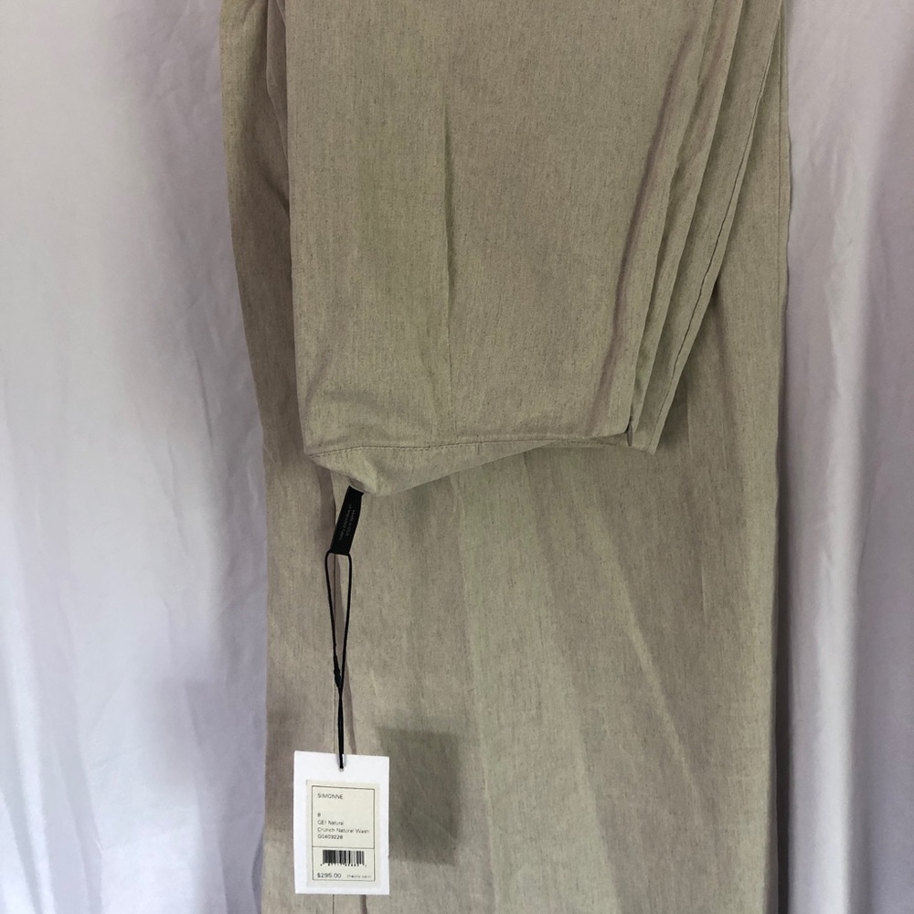 Theory Simonne Crunch Wash Linen Pants, Natural